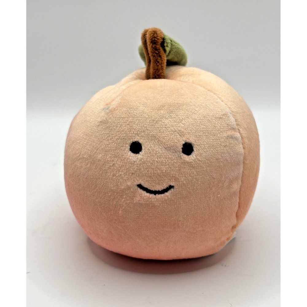 Retired JELLYCAT Fabulous Peach Fruit Plush Stuffed Animal Stuffie Toy 4" Cute